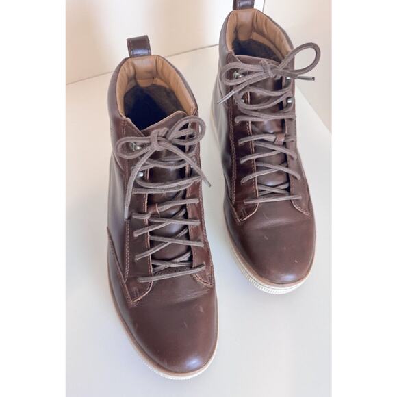 Clarks Norsen Mid Leatherback Boot FauxFur Lining British Tan 13 Academia 48-08 main image 7